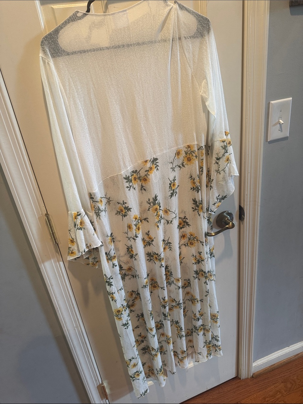 White Floral Tie-Waist Maxi Dress Cover-Up - Picture 7 of 8